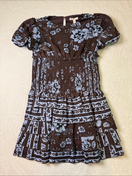 GB girls Other - GB girls Brown Dress with Blue Floral Print